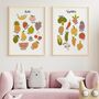 Set Of Two Fruit And Vegetable Educational Print Set, thumbnail 1 of 6