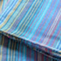 Nepali Cotton Scarf, Blue Stripes, Ethically Handmade, thumbnail 6 of 10