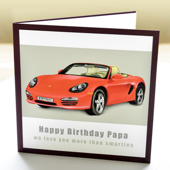 Personalised Porsche Birthday Card, 2 of 2