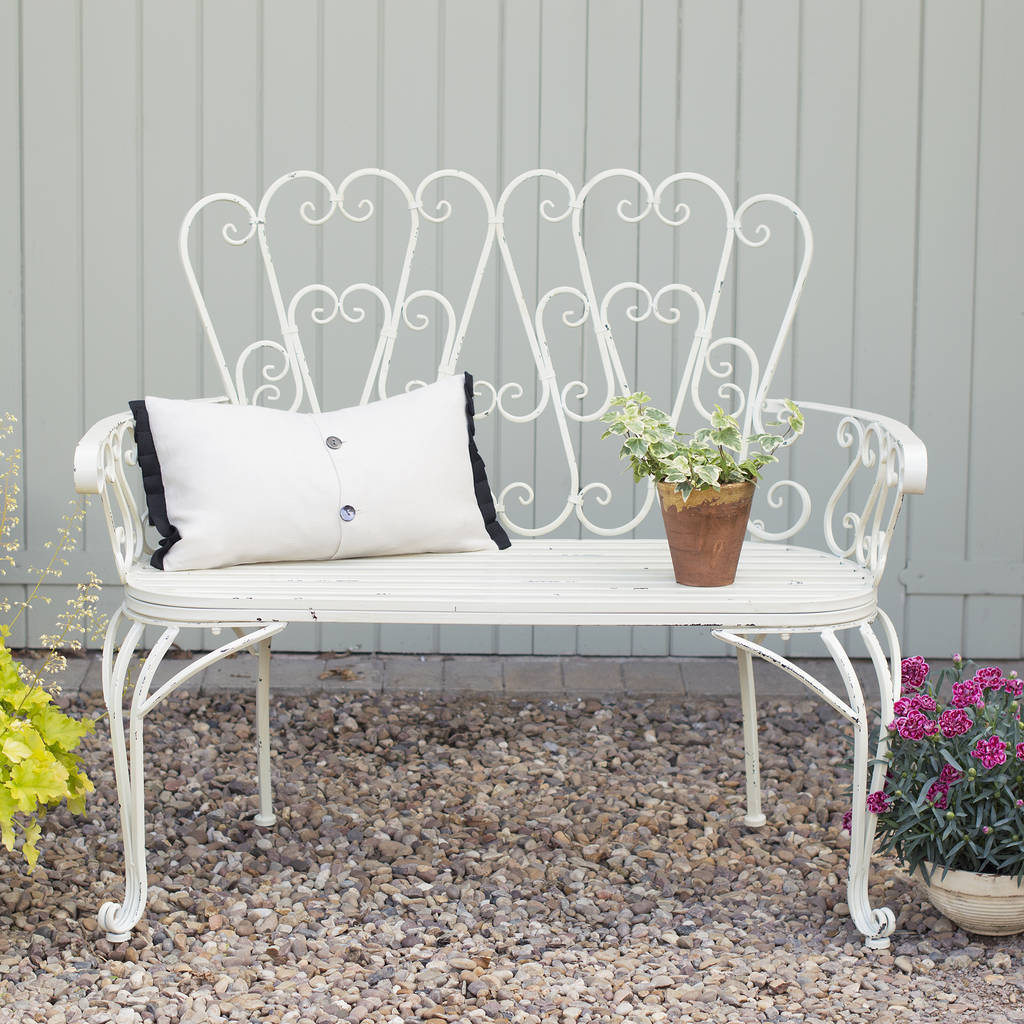 White Garden Bench