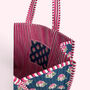 Blue And Pink Ditsy Floral Quilted Cotton Tote Bag, thumbnail 4 of 6