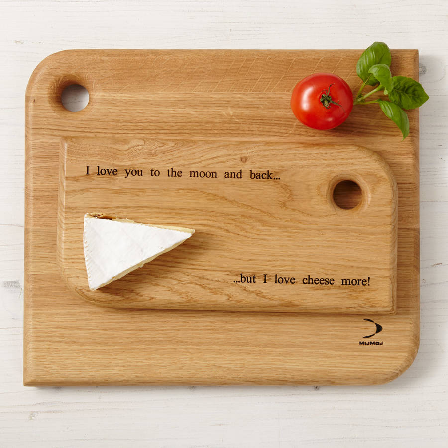 personalised oak serving board by mijmoj design