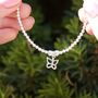 Sterling Silver Bracelet With Butterfly Charm, thumbnail 1 of 6