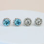 Blue Or White Crystal Stud Earrings, thumbnail 1 of 3