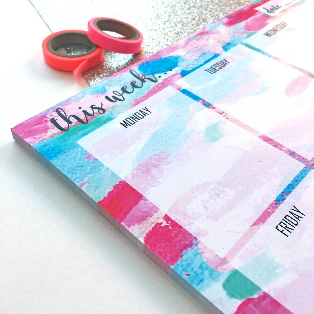 Pink Party A4 Weekly Planner Desk Pad By Mia Felce Pink Party A4 Weekly Planner Desk Pad