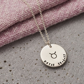 Personalised Large Zodiac Disc Necklace, 4 of 8