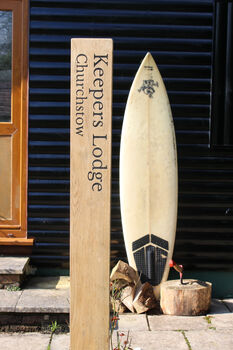 Wide House Sign Post, Made From Solid Oak, 2 of 5