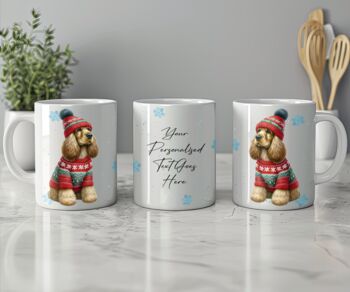 Personalised Cocker Spaniel In Christmas Jumper Mug B, 2 of 2