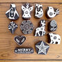 Carved Wooden Large Christmas Stamp Set, thumbnail 1 of 12