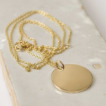 Large Engraved Disc Pendant Necklace, 5 of 9