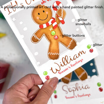 Personalised Gingerbread Man Family Christmas Card, 7 of 8