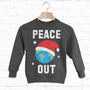 Peace Out Children's Christmas Sweatshirt, thumbnail 1 of 5