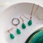 Green Onyx Hoop Earrings, thumbnail 6 of 12