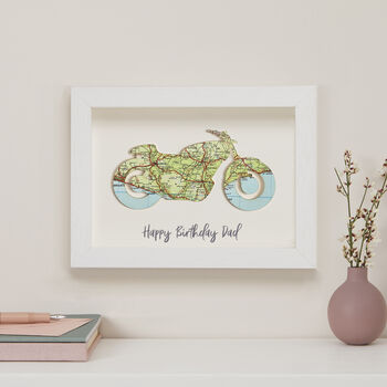 Personalised Fathers Day Map Motorbike Card, 2 of 5