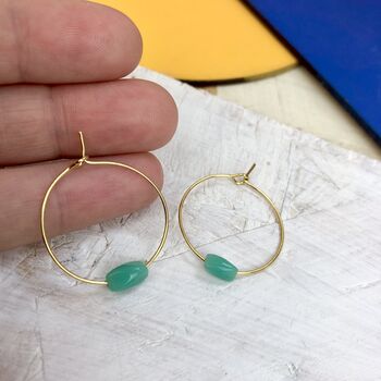 Minimal Glass Coloured Bead Hoop Earrings, 10 of 12