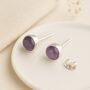 Sterling Silver Amethyst Stud Earrings, thumbnail 2 of 9