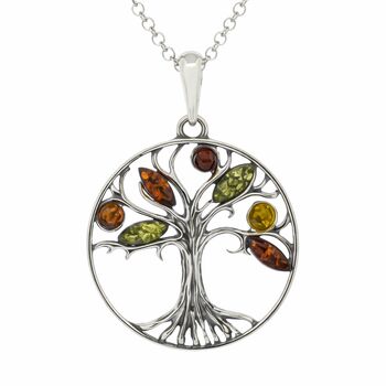Personalised Oxidised Sterling Silver Tree Of Life Pendant Necklace, 5 of 10