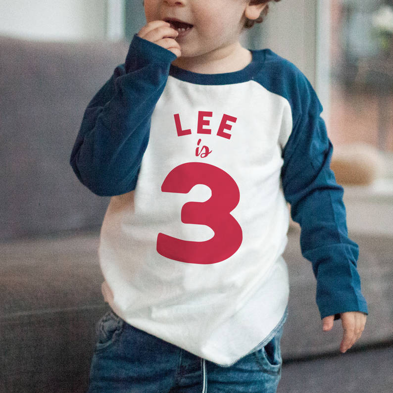 Personalised Name And Milestone Birthday Age Kids Top, 1 of 2