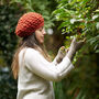 Fair Trade Boho Bobble Knit Wool Beret Hat, thumbnail 2 of 9