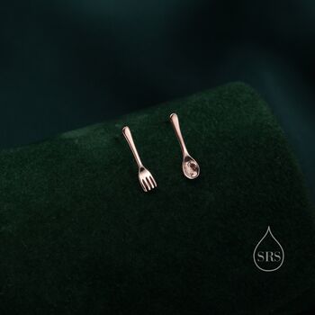 Sterling Silver Mismatched Fork And Spoon Stud Earrings, 5 of 12