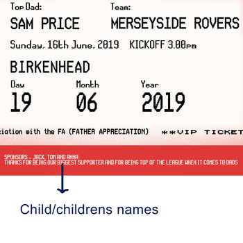 Personalised Football Ticket Print For Dad, 3 of 5
