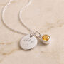 Personalised Sterling Silver November Birthstone Citrine Pendant Necklace, thumbnail 1 of 9