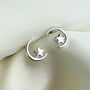 Sterling Silver Crescent Moon And Star Stud Earrings, thumbnail 1 of 5