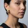 18 K Gold Plated Wide Wave Earrings, thumbnail 2 of 5