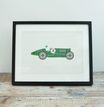 Green Racing Car A4 Print Unframed, 2 of 2