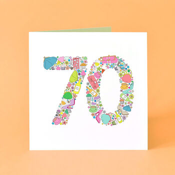 Girlie Things 70th Birthday Card, 2 of 3