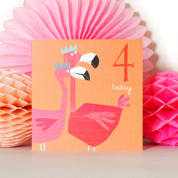 Flamingos 4th Birthday Card, 5 of 5