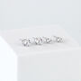 Sterling Silver Circular White Crystal Stud Earrings, thumbnail 3 of 5
