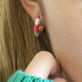 Reversible Enamel Huggie Hoop Earrings, thumbnail 5 of 7