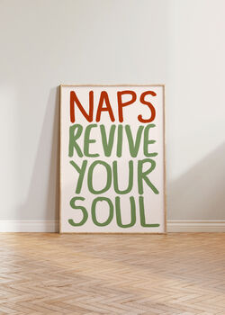 Naps Revive Your Soul Bedroom Wall Art Print, 3 of 10