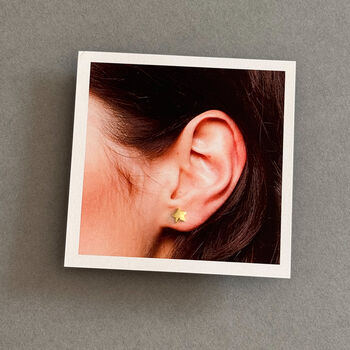 Gold Stars Sterling Silver Plated Earrings, 3 of 7