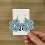 Handmade Crochet Forget Me Not Earrings: Surgical Steel, thumbnail 6 of 11