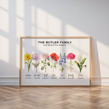 Birth Flower Grandma Print, 4 of 8