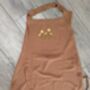 Brown Linen Apron With Hand Embroidered Flower, thumbnail 6 of 6