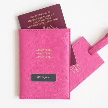 Personalised Pink Passport Cover And Luggage Tag By My 1st Years ...