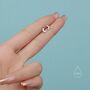 Tiny Moon With Starburst Stud Earrings Sterling Silver, thumbnail 5 of 11