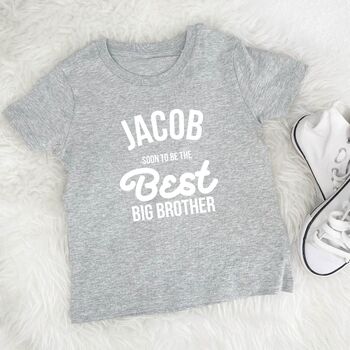 Pregnancy Announcement Best Big Brother T Shirt, 3 of 7