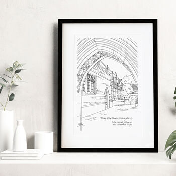 Personalised Christening Venue Sketch Gift, 3 of 10