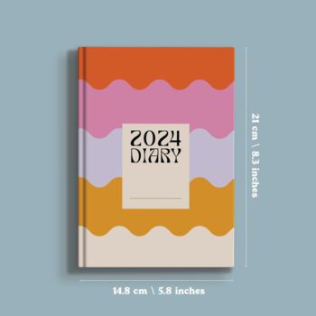 2024 Diary | A5 Hardcover Week To View | Rainbow Waves, 10 of 10