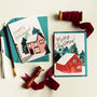 Snowy Cabin Illustrated Christmas Card, thumbnail 4 of 4