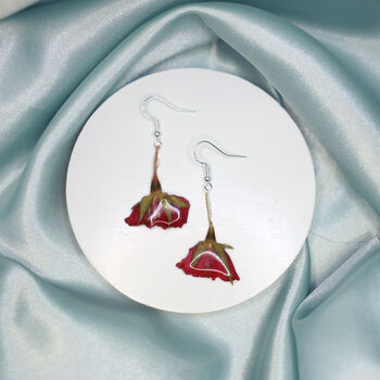 Romantic Rose Pressed Flower Earrings, 10 of 12