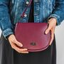 Burgundy Soft Leather Small Saddlebag Handbag, thumbnail 4 of 11