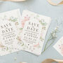 Personalised Wedding Invites 'Save The Date' Soft Floral Set Of 36, thumbnail 2 of 5