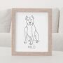 Personalised Pittie Outline Art Portrait Print, thumbnail 1 of 8