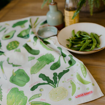 Green Veg Organic Cotton Tea Towel, 6 of 6