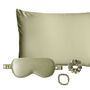 Silk Addict 100% Mulberry Silk Olive Green Gift Set, thumbnail 2 of 7